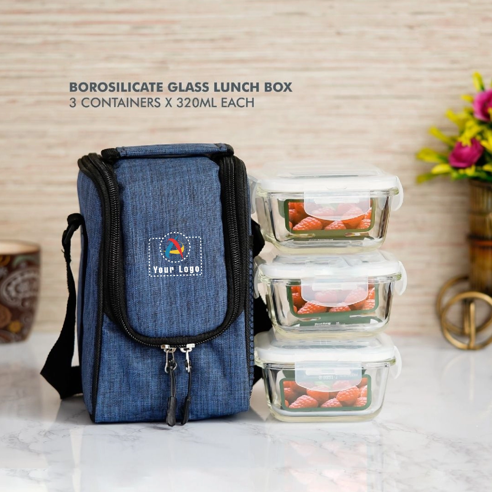 Buy 320ml Borosilicate Container Set of 3 in bulk for Corporate Gifting | Corporate Gyft