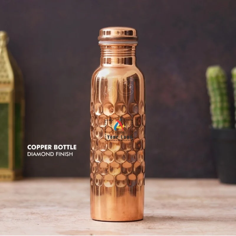 Buy Diamond Finish Copper Bottle in bulk for Corporate Gifting | Corporate Gyft