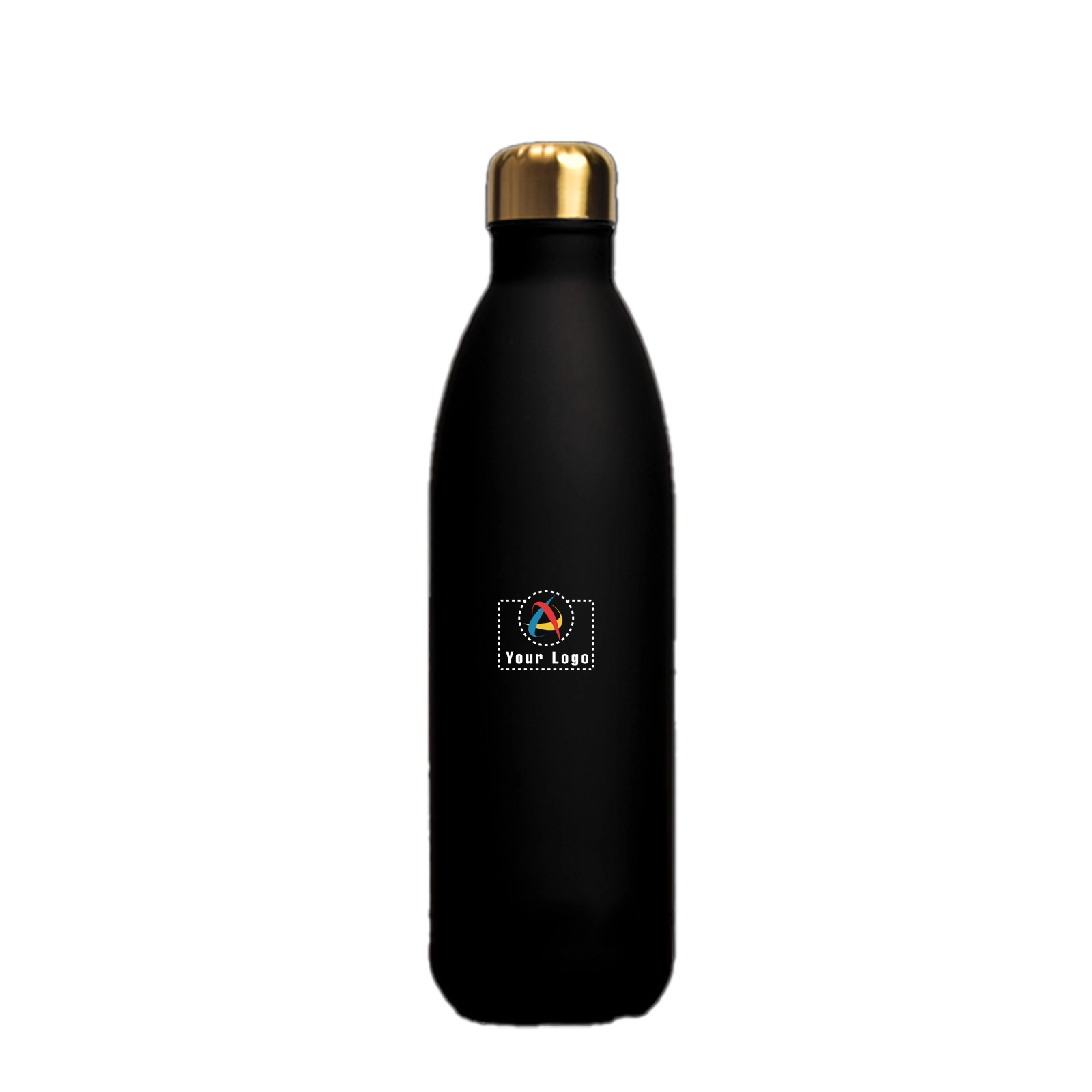 Buy Elite Gold Steel Bottle - Black in bulk for Corporate Gifting | Corporate Gyft