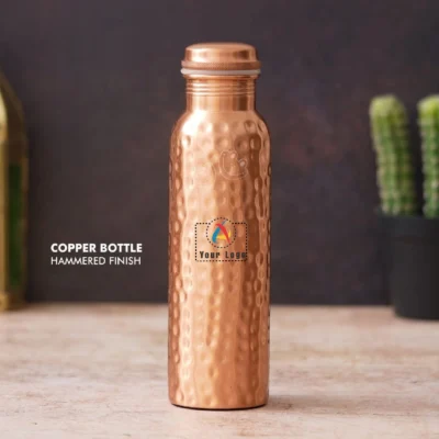 Buy Hammered Finish Copper Bottle in bulk for Corporate Gifting | Corporate Gyft