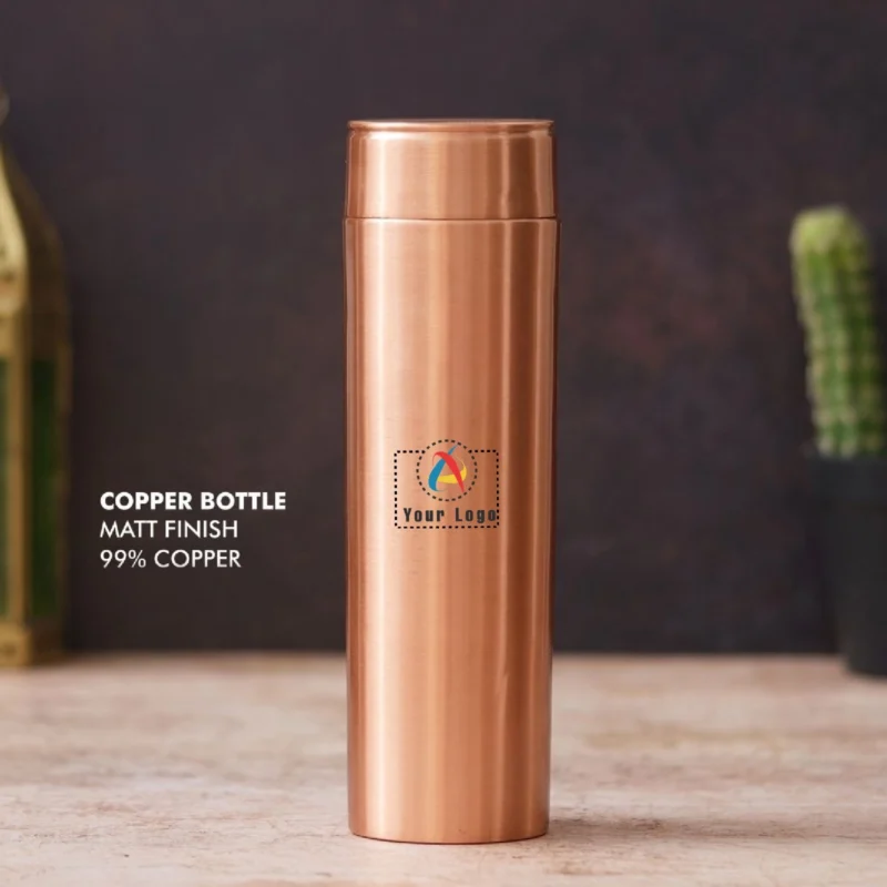 Buy Matte Finish Copper Bottle in bulk for Corporate Gifting | Corporate Gyft