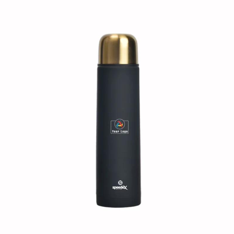 Buy Imperio Gold Thermal Bottle - Black in bulk for Corporate Gifting | Corporate Gyft