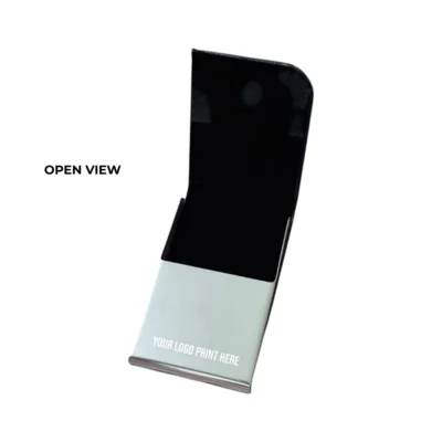 Buy Black Textured Card Holder with Metallic Base in bulk for Corporate Gifting | Corporate Gyft