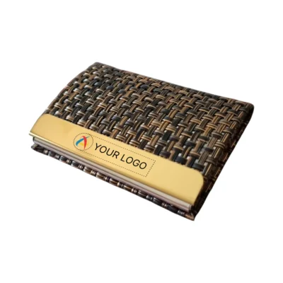 Buy Antique Matti Finish Card Holder with Gold Accent in bulk for Corporate Gifting | Corporate Gyft