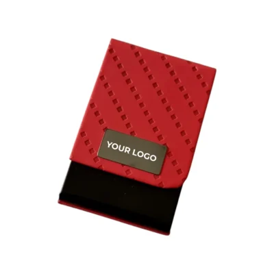 Buy Vertical Red Textured Card Holder in bulk for Corporate Gifting | Corporate Gyft