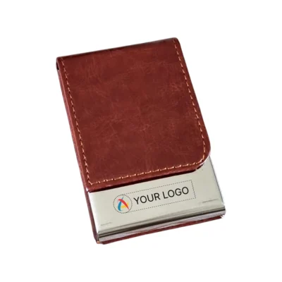 Buy Brown Leatherette RFID Card Holder in bulk for Corporate Gifting | Corporate Gyft