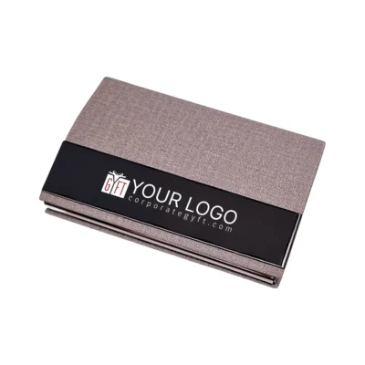 Buy Sleek Grey Card Holder with Black Accent in bulk for Corporate Gifting | Corporate Gyft
