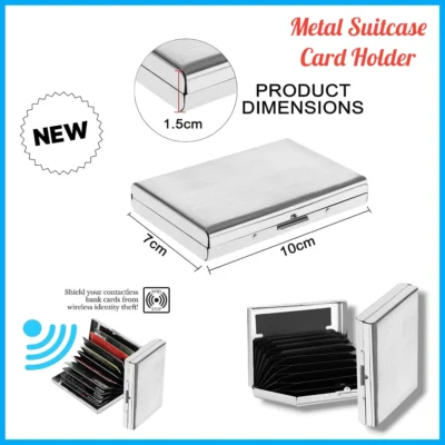 Buy RFID Blocking Suitcase Card Holder - Silver in bulk for Corporate Gifting | Corporate Gyft