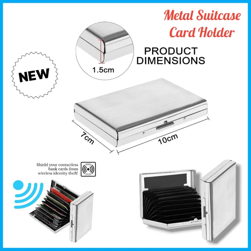 Buy RFID Blocking Suitcase Card Holder - Silver in bulk for Corporate Gifting | Corporate Gyft