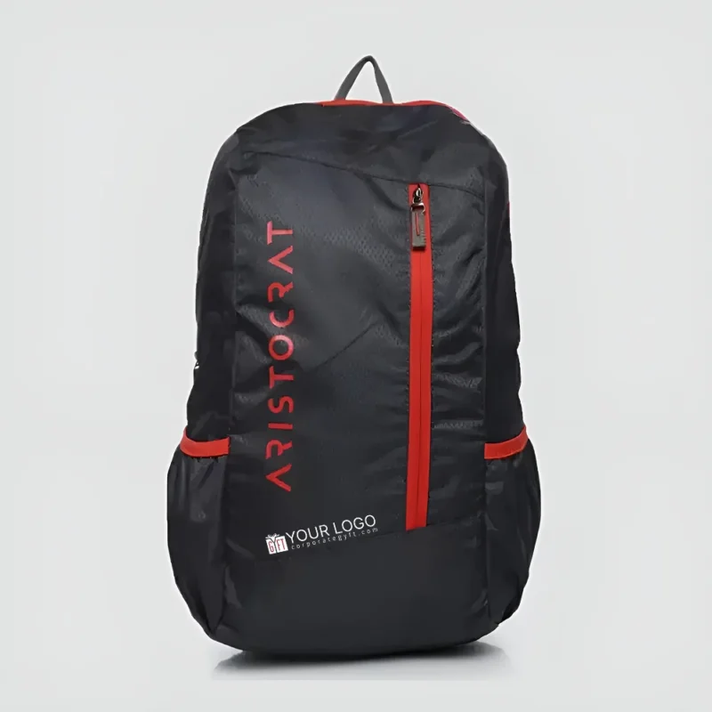 Buy Aristocrat Polyester Backpack - Black in bulk for Corporate Gifting | Corporate Gyft