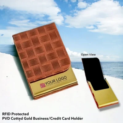Buy Gold Plated RFID Card Holder in bulk for Corporate Gifting | Corporate Gyft