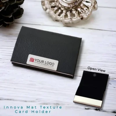 Buy Black Card Holder with Innova Mat Texture in bulk for Corporate Gifting | Corporate Gyft