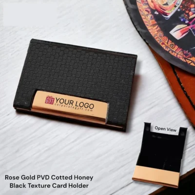 Buy Rose Gold PVD Coated Card Holder in bulk for Corporate Gifting | Corporate Gyft