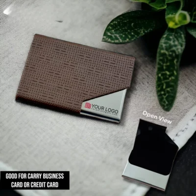 Buy Brown Textured Card Holder in bulk for Corporate Gifting | Corporate Gyft