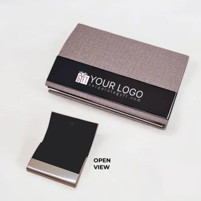 Buy Sleek Grey Card Holder with Black Accent in bulk for Corporate Gifting | Corporate Gyft