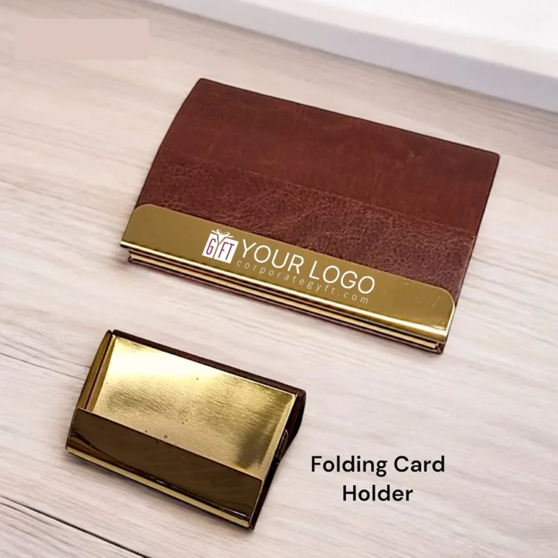 Buy Brown Executive Foldable Card Holder in bulk for Corporate Gifting | Corporate Gyft