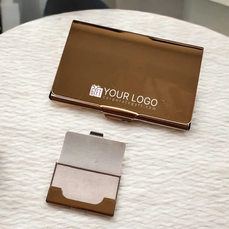 Buy Brass Metal Finish Premium Card Holder in bulk for Corporate Gifting | Corporate Gyft