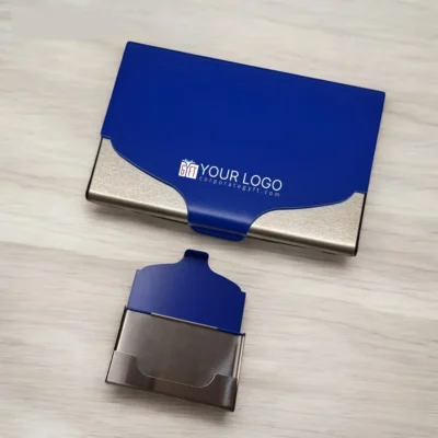 Buy Card Holder with Blue Metallic Finish in bulk for Corporate Gifting | Corporate Gyft