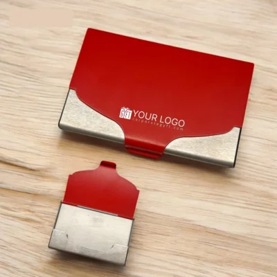 Buy Card Holder with Red Metallic Finish in bulk for Corporate Gifting | Corporate Gyft