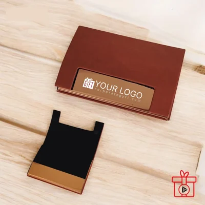 Buy Brown Card Holder with Gold Accent Detailing in bulk for Corporate Gifting | Corporate Gyft