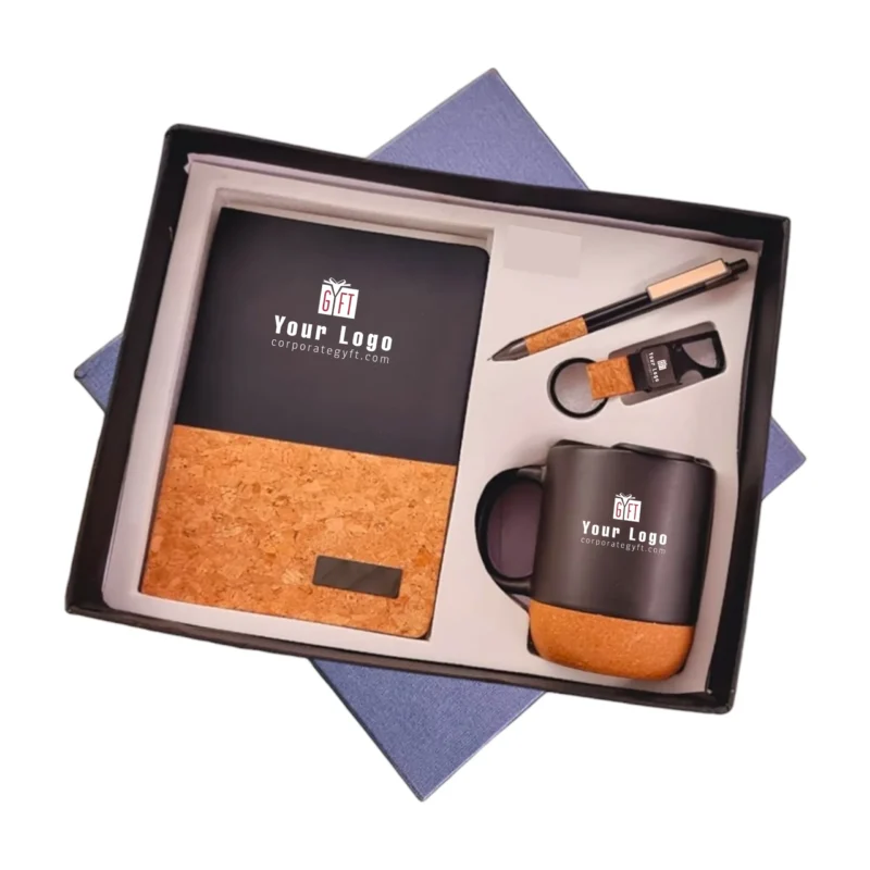 Buy 4 in 1 Cork Accent Corporate Gift Set in bulk for Corporate Gifting | Corporate Gyft