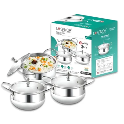 Buy Classic Steel Casseroles - 3 Pieces in bulk for Corporate Gifting | Corporate Gyft