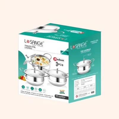 Buy Classic Steel Casseroles - 3 Pieces in bulk for Corporate Gifting | Corporate Gyft