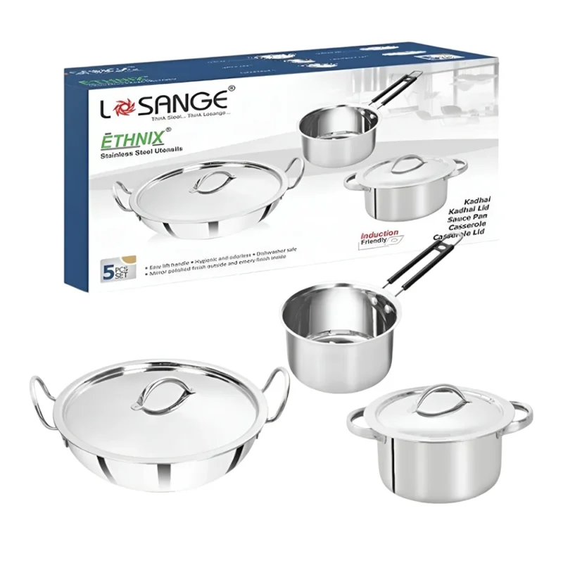 Buy 5-Piece Stainless Steel Cookware Gift Set in bulk for Corporate Gifting | Corporate Gyft