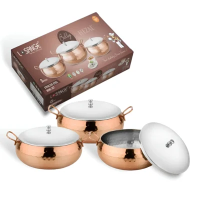 Buy 3-Piece Festive Stainless Donga Set in bulk for Corporate Gifting | Corporate Gyft