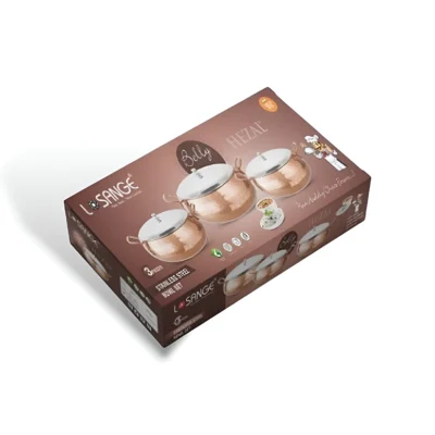 Buy 3-Piece Festive Stainless Donga Set in bulk for Corporate Gifting | Corporate Gyft