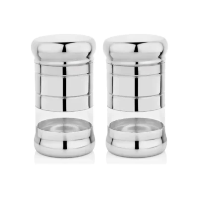 Buy Silver Canister Set with Airtight Lids - 2 Pieces in bulk for Corporate Gifting | Corporate Gyft