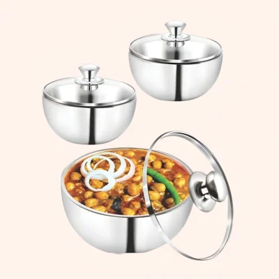 Buy Insulated Serving Bowl Gift Set - 3 Pieces in bulk for Corporate Gifting | Corporate Gyft
