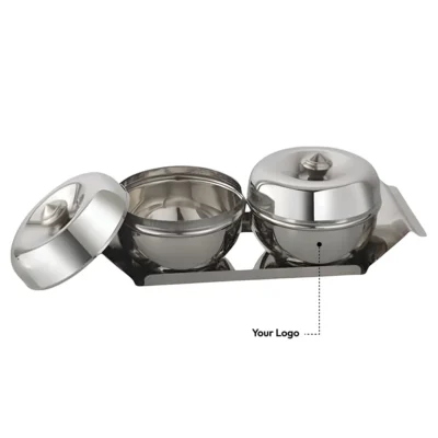Buy 2-Bowl Serving Set with Tray in bulk for Corporate Gifting | Corporate Gyft