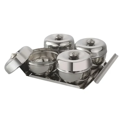 Buy Complete 5-Piece Serving Bowl and Tray Set in bulk for Corporate Gifting | Corporate Gyft