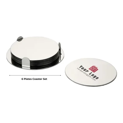 Buy Silver Coated 6 Plates Coaster Set in bulk for Corporate Gifting | Corporate Gyft