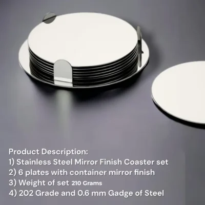 Buy Silver Coated 6 Plates Coaster Set in bulk for Corporate Gifting | Corporate Gyft