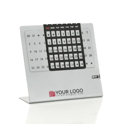 Buy Desk Calendar with Sliding Month - Light Grey in bulk for Corporate Gifting | Corporate Gyft