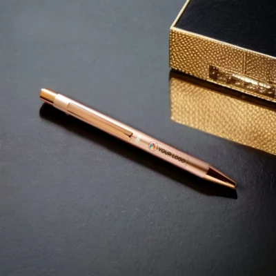 Buy Rose Gold Metallic Ball Pen in bulk for Corporate Gifting | Corporate Gyft