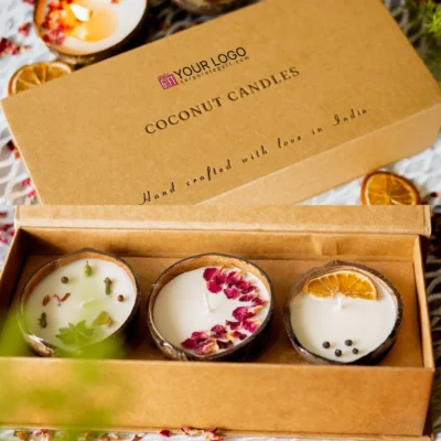Buy Coconut Shell Festive Candle Hamper in bulk for Corporate Gifting | Corporate Gyft