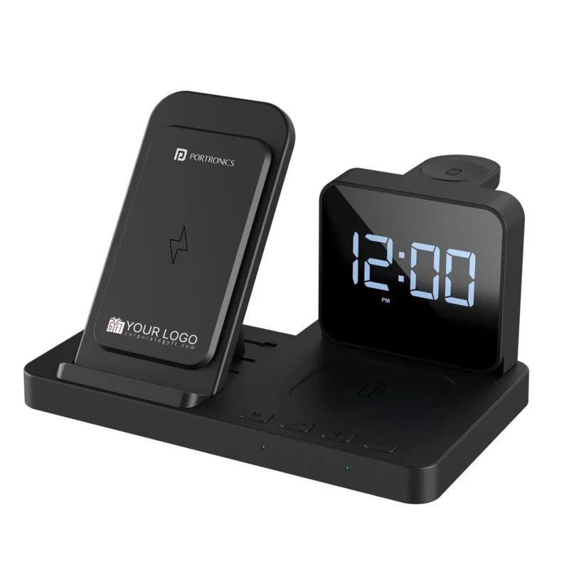 Buy Portronics 3-in-1 Charging Clock in bulk for Corporate Gifting | Corporate Gyft