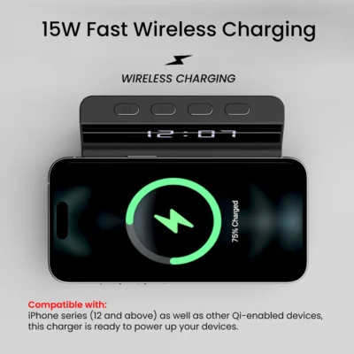 Buy Portronics Wireless Charger and Desk Clock in bulk for Corporate Gifting | Corporate Gyft