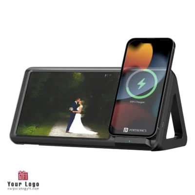 Buy Portronics 3-in-1 Wireless Charger with Photo Frame in bulk for Corporate Gifting | Corporate Gyft
