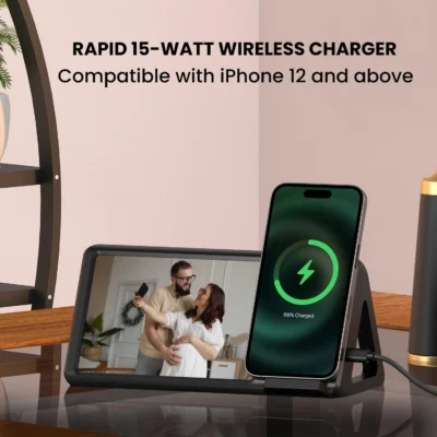 Buy Portronics 3-in-1 Wireless Charger with Photo Frame in bulk for Corporate Gifting | Corporate Gyft