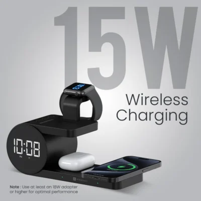 Buy Portronics All-in-One Charging Dock with Alarm Clock in bulk for Corporate Gifting | Corporate Gyft
