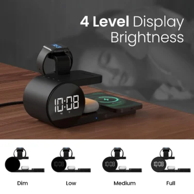 Buy Portronics All-in-One Charging Dock with Alarm Clock in bulk for Corporate Gifting | Corporate Gyft