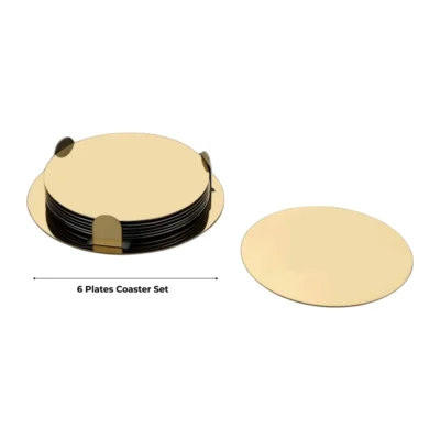 Buy Gold Coated 6 Plates Coaster Set in bulk for Corporate Gifting | Corporate Gyft