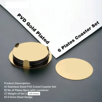 Buy Gold Coated 6 Plates Coaster Set in bulk for Corporate Gifting | Corporate Gyft