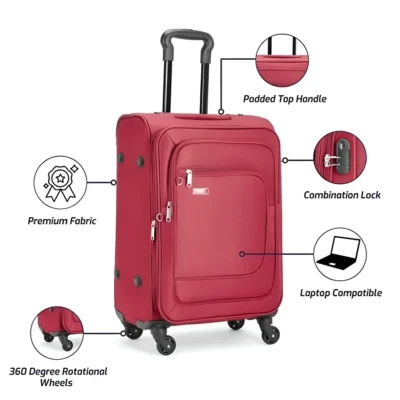 Buy VIP Strolley with TSA Lock - Red in bulk for Corporate Gifting | Corporate Gyft