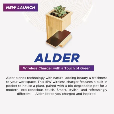 Buy Desk Planter with Wireless Charging in bulk for Corporate Gifting | Corporate Gyft