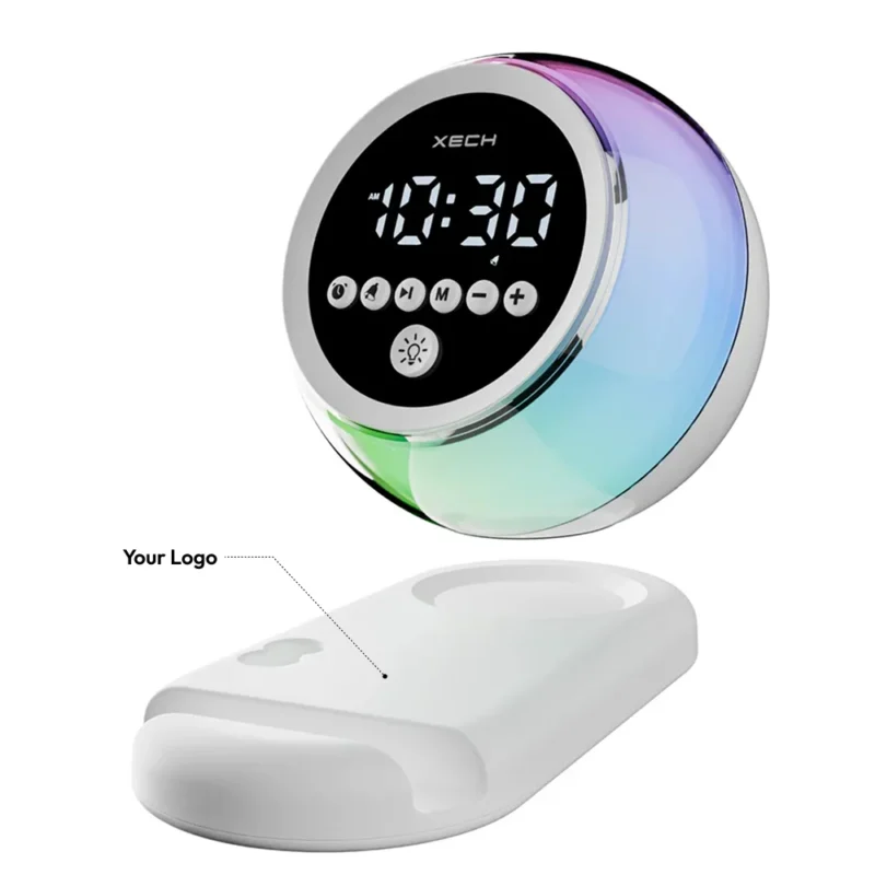 Buy Xech Hue – Digital Clock Speaker with RGB Light in bulk for Corporate Gifting | Corporate Gyft
